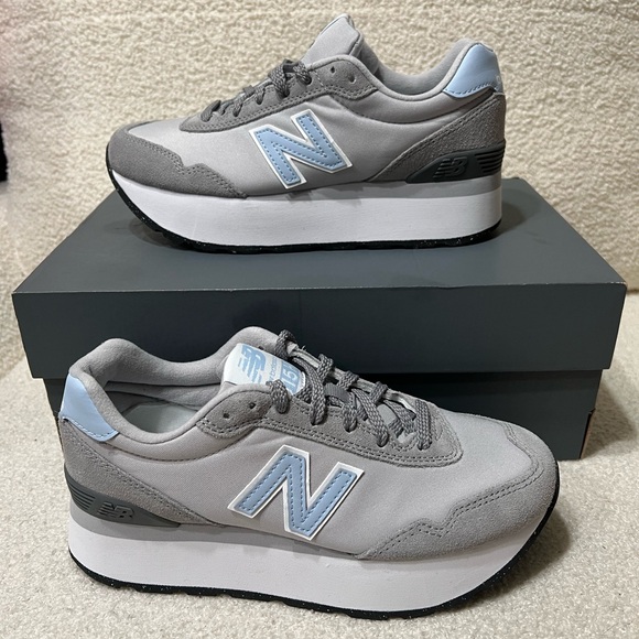 NWT New Balance 515H Platform Womens Slate Light Grey, White and Blue - Picture 2 of 7